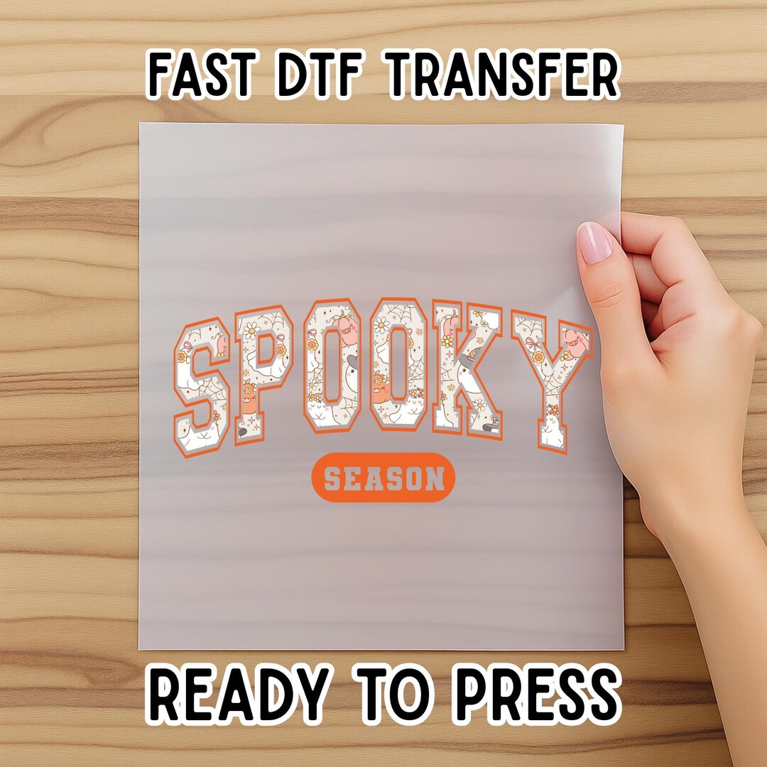 Spooky Ghost DTF Transfer - Halloween Ready to Press - Etsy