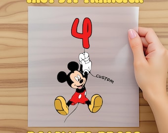 Personalized Mickey & Friends Birthday Dtf, Custom Disney Minnie Daisy Pluto Balloon Dtf