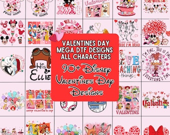 90+ Mickey And Friends Valentine Dtf Bundle, Valentines Family Trip, Romantic Love Dtf,  Magical Kingdom Heart DTF, All Disney Characters