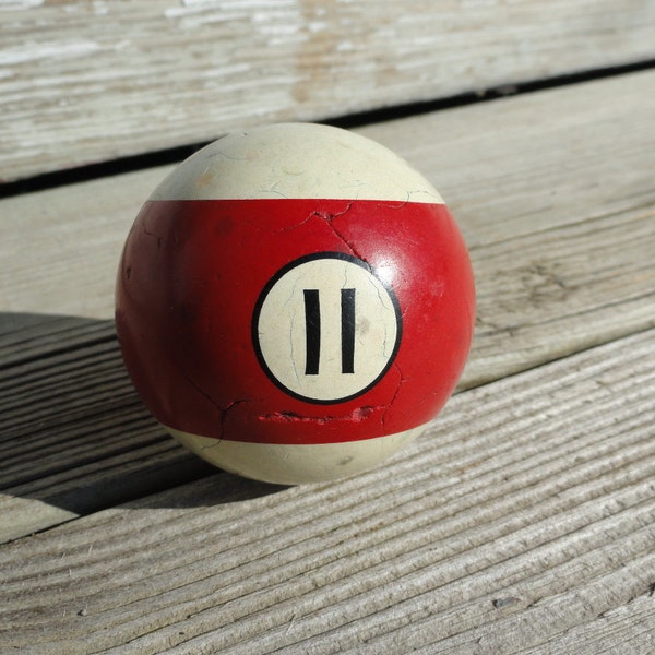 Vintage Billiard Ball  Number 11 Pool Table Ball