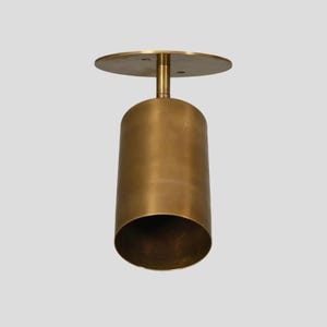 Modern Brass Flush Mount Ceiling Light, Minimalist Cylinder Ceiling Lamp, Mid Century Gold Surface Mount Light Fixture