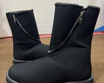 Handmade Unisex Winter Boots – Cozy Waterproof Snow Shoes with Side Zip