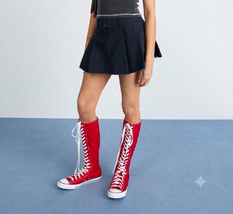 Botas altas con cordones personalizadas / Zapatillas altas de lona, elige colores. imagen 8