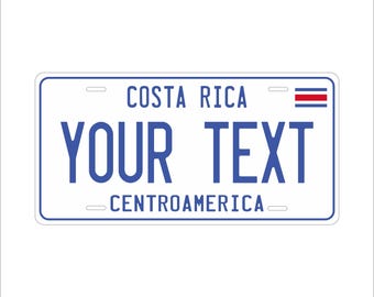 Plaques d'immatriculation blanches originales du Costa Rica