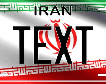 Iran Flag Wave Middle East Africa Custom Novelty License Plates