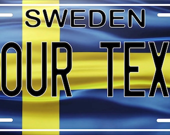 Sweden Flag Wave Custom Novelty License Plates
