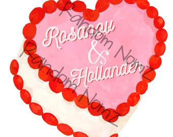 Heart Cake Rosanov & Hollander SVG | Hockey Romance Cut File (Digital Download)