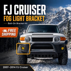Toyota FJ Cruiser Fog Light Brackets 2007-2014 | Wing Delete Replacement | 5" Pod Light Mounts