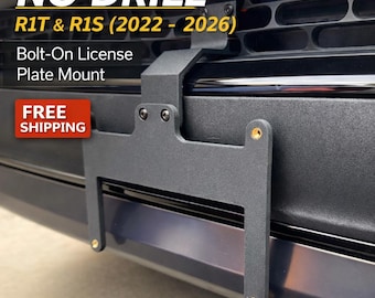 Riv Front License Plate Bracket (2022–2026) — No Drill, Heavy-Duty Mount