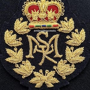 Ralph Lauren Handmade Bullion Wire Crest Patch: Embroidered Blazer RLL Badge CUSTOMISED LETTERS