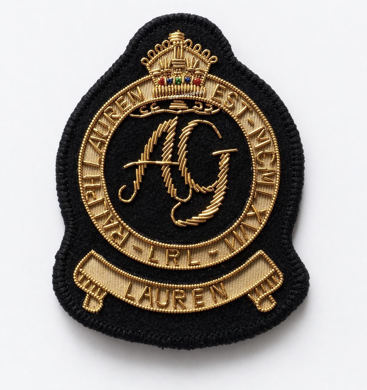 Polo by Ralph Lauren Black Gold Embroidered Crest Patch POLO RALPH LAUREN ROYAL CROWN CREST 3D CLASSIC EMBROIDERED  main image 4