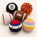 Handmade Crochet Hacky Sack Set, Sports Themed Footbag Juggling Balls, Cotton Toy Gift product logo