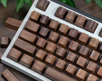 Natural Wooden Keycap Set | Full Size Keycaps For Cherry MX Mechanical Keyboards
