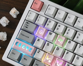 Valorant Clove Inspired Keycap Set, 5-Key Replacement, PC, Backlit Translucent