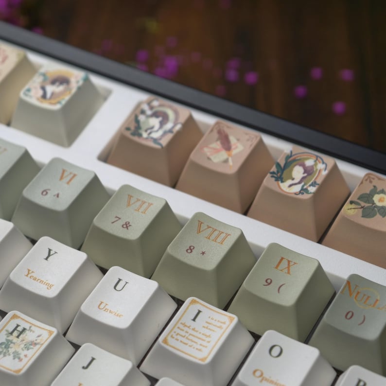 Vintage Pride and Prejudice Keycap Set | Retro Book Lover Cherry Profile PBT Keyboard image 10