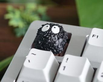 Ghibli Soot Sprite Artisan Keycap Resin Cross Stem Anime Gamer Desk Gift