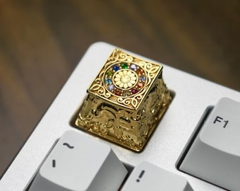 Gold Metal Artisan Keycap | 1u Keycap For Cherry MX Mechanical Keyboards