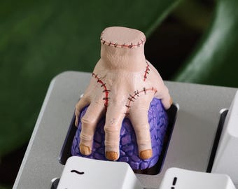 Stitched Monster Artisan Keycap, Gothic Horror Style, Hand-Painted Resin, Cross Stem