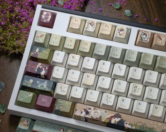Vintage Pride and Prejudice Keycap Set | Retro Book Lover Cherry Profile PBT Keyboard