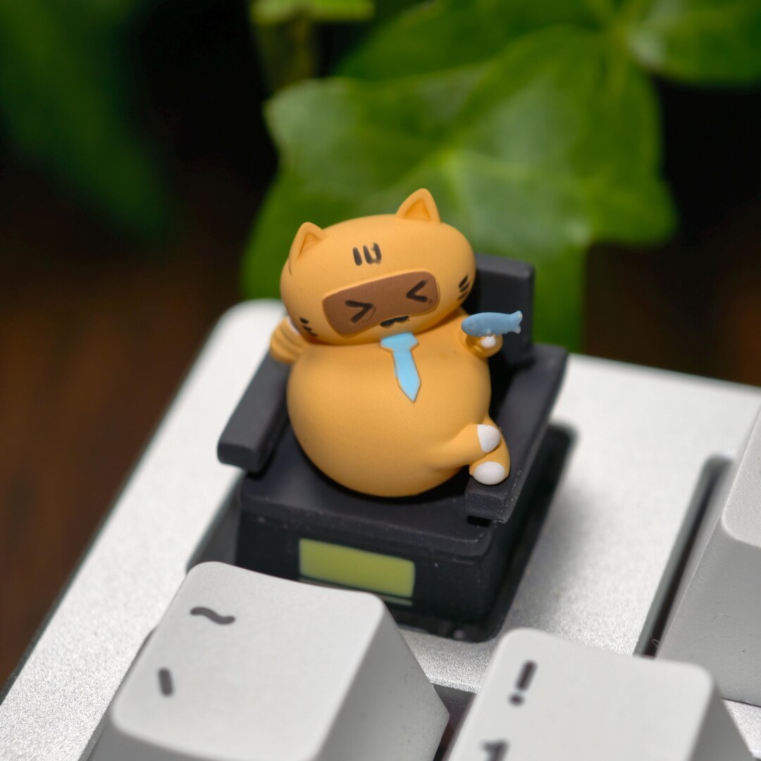 Slacking off Cat Artisan Keycap | Funny Office Esc Keycap - Etsy