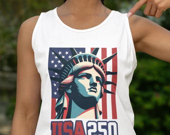 自由の女神像 USA 250周年記念タンクトップ | 生誕250周年記念、1776-2026