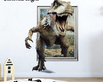 3D Dinosaurs Art Wall Sticker Dinosaurs Wall Sticker Poster Kids Room Decal Removable Peel and Stick for Bedroom, Playroom,  Nursery