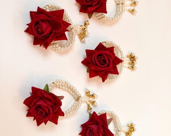 5pcs Handmade Corsage Wristbands – Matching Friendship Bracelets for Weddings, Proms & Team Celebrations