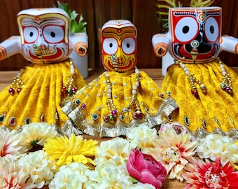 Jagannath Ji Hindu Deity Dress (5Inch) Poshak for Lord Jagannath, Lord Balarama and Goddess Subhadra