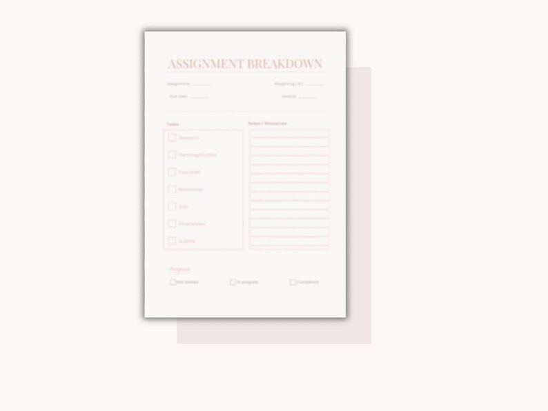 Student Assignment Tracker Printable | University Study Planner ...