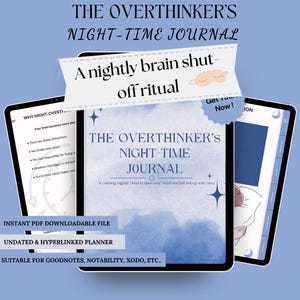 Night Journal for Overthinkers • Calm Your Mind • Guided Anxiety & Sleep Reflection Journal PDF