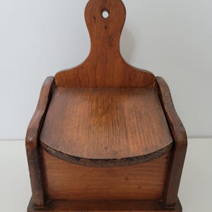 Vintage Wooden Salt Box | Antique Decor and Storage