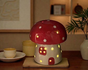 Keramik Pilz Nachtlicht, Kinderzimmer Dekor, Soft Glow Lampe
