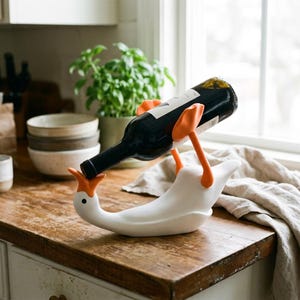Porte-bouteille de vin en forme d'oie, accessoire de bar en résine, décoration de cuisine ludique