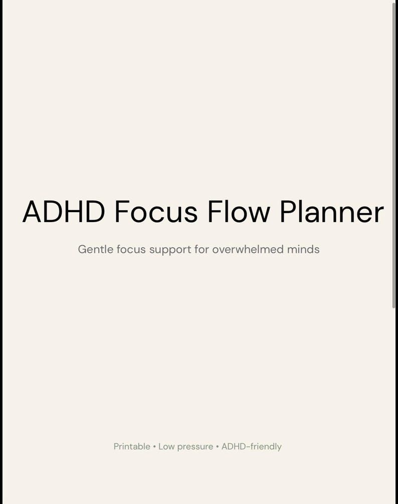 ADHD Focus Flow Planner | Printable ADHD Planner | Executive Function ...