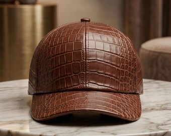 Handmade Crocodile Impose Leather Baseball Cap Luxury  display picture 1