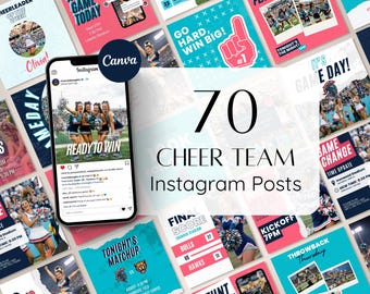 Cheer Instagram Templates Canva Editable Cheerleading Social Media Posts Game Day Graphics Cheer Team Content 70 Templates Instant Download
