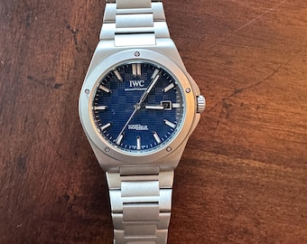 IWC 'restored' Ingenieur 42 mm brushed steel case with integrated steel bracelet