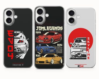 Japanische Drift Auto Handyhülle JDM Retro Racing Cover Für iPhone 17 Pro Max 16a 15 14 13 12 11 8 Samsung S25fe S24fe A56 Pixel 10 XL 9a 8