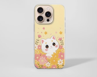 Cartoon Cat Phone Case Cute Kitten Cover For iPhone 17 Pro Max 16a 15 14 13 12 11 8 7 Samsung S26 S25fe S24fe A56 Pixel 10 XL 9a 8