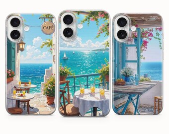 Mediterrane Küsten Handyhülle Ocean View Sommer Cover Für iPhone 17 Pro Max 16a 15 14 13 12 11 Samsung S26 S25 S24fe A56 Pixel 10 XL 9a 8