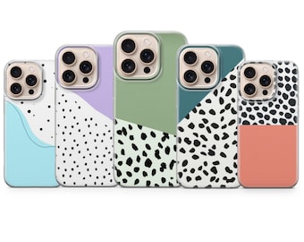Polka Dot Handytasche Dalmatiner Flecken decken Für iPhone 16a 15 14 13 12 11 8 7 Samsung S25fe S24fe A56 Pixel 10 XL 9a 8