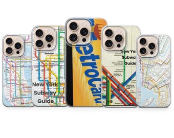 New York Subway Vintage NYC Umschlag Design Für iPhone 17 Pro Max 16a 15 14 13 12 11 8 7 Samsung S25fe S24fe A56 Pixel 10 XL 9a 8