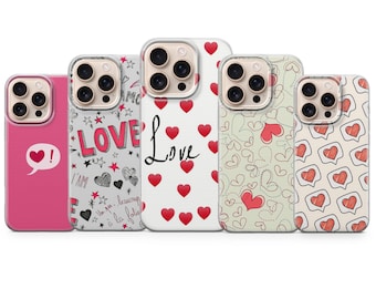 Valentinstag Handytasche Herzen Abdeckung für iPhone 17 Pro Max 16a 15 14 13 12 11 8 7 Samsung S25fe S24fe A56 Pixel 10 XL 9a 8