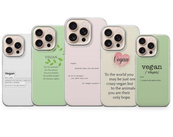 Minimalist Vegan Zitat Telefon Fall Eco Lifestyle Abdeckung für iPhone 17 Pro Max 16a 15 14 13 12 11 8 7 Samsung S25fe S24fe A56 Pixel 10 XL 9a 8