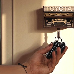 Porta-chaves de carro SVG: Organizador de parede com corte a laser (download digital)