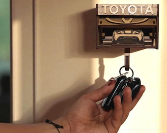 Car Key Holder SVG: Laser Cut Wall Mount Organizer (Digital Download)