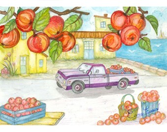Artist Original "The Apples of Provence" - Handpainted Watercolor Painting