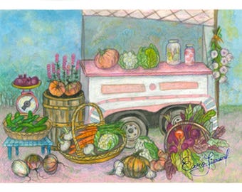 Artist Original "Harvest Rainbow" - Handpainted Watercolor Painting