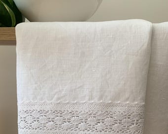 Linen Kitchen Towel Set of 2, Natural Linen Tea Towels, Minimalist Kitchen Cloth, Farmhouse Linen Dish Towel, Sustainable Kitchen Linen
