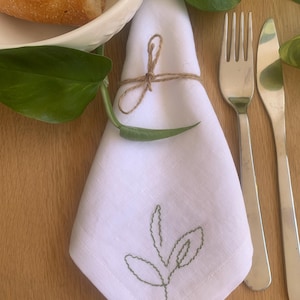 Botanical Linen Dinner Napkins – Set of 2 – Handmade in Spain